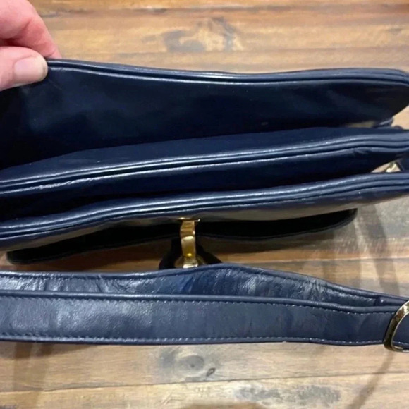 Lederer Vintage 1950s Navy Blue Leather Purse - Picture 7 of 9